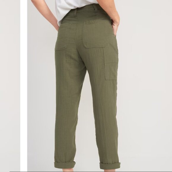 Two pairs of Old Navy High-Waisted Slouchy Cropped Tapered Workwear Pants - Picture 3 of 11